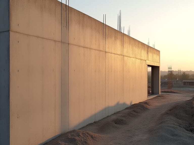Brüt beton duvar detayı ve kalıp izleri
